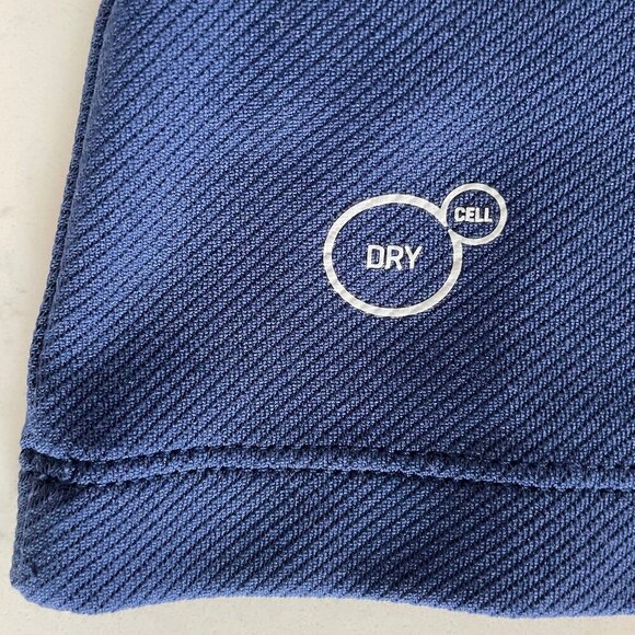 Puma Sport Lifestyle Dry Cell SS 3 Button Poly Polo Shirt Navy + White Accent M - Picture 11 of 12